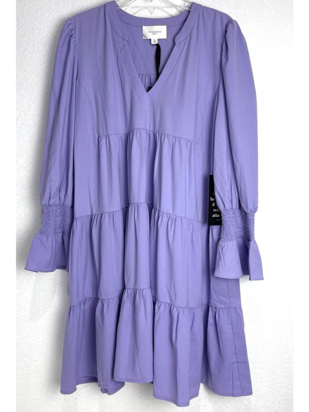 Tuckernuck Pomander Place Kenzo Lilac Tiered V Neck Smock Dress Size XXL - Picture 7 of 13